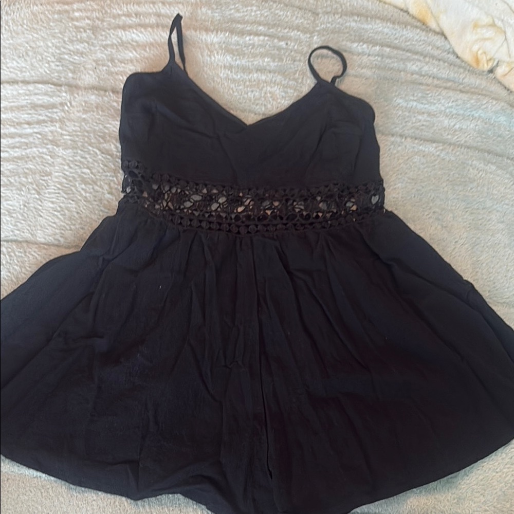 Black romper with Lace Detail